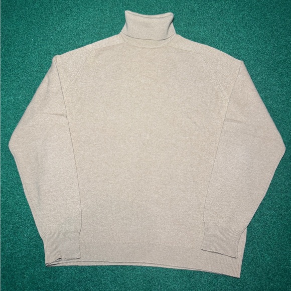 Halle Bros Co Lambswool True Vintage 50s 60s Turtleneck Biege XL 23x28 Sweater